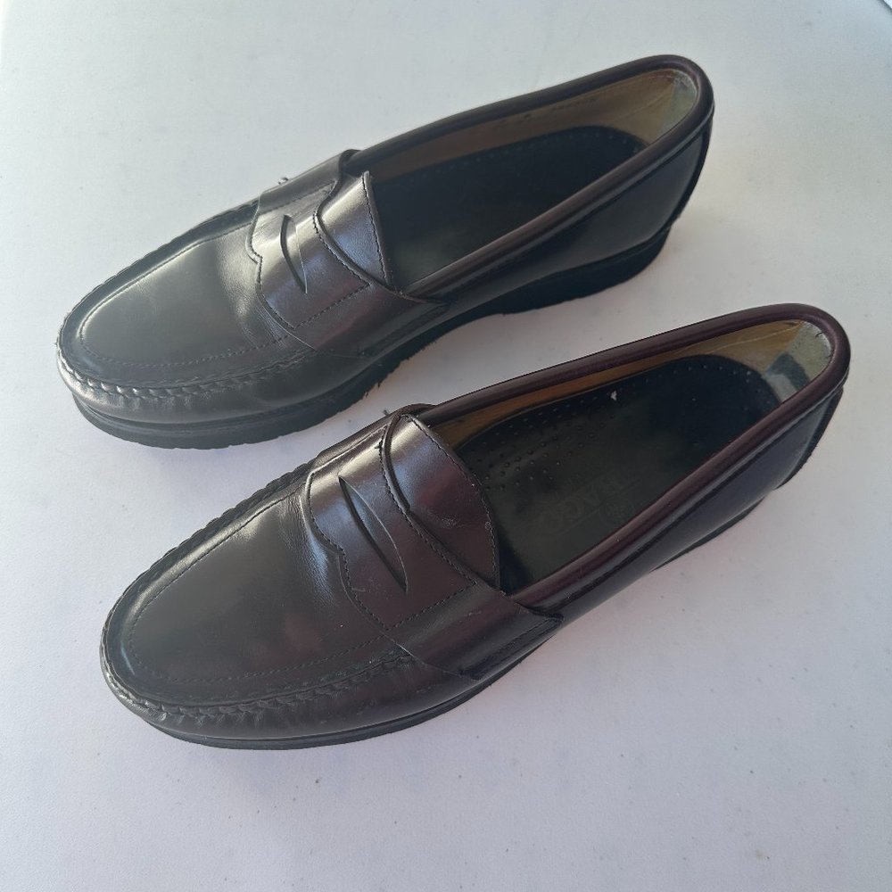 Sebago Leather Penny Loafer Shoes Burgundy Size 9